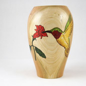 Bob Silkensen – Hummingbird Vase, Cherry, 8&quot; Tall